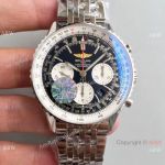 JF Factory Breitling Navitimer Chronograph Copy Watch Stainless Steel Black Dial 43mm